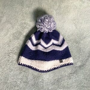 Unisex Smartwool Pine Lake Chevron Hat Merino Wool Blend Pom Knit Beanie navy